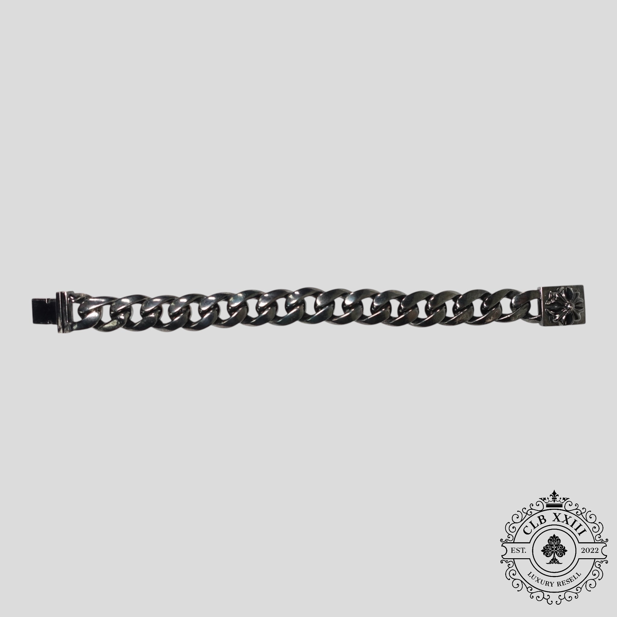 Bracelet cubain Chrome Hearts en argent oxydé