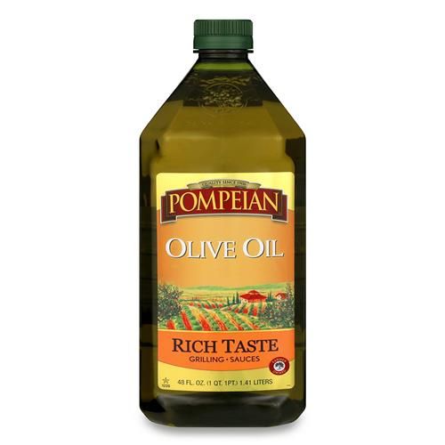 Huile d'olive Pompeian Saveur riche, Goût intense, Idéale pour les grillades et les sauces, Naturellement sans gluten, Non allergène, Sans OGM, 1,42 L