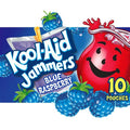 Boisson aromatisée à la framboise bleue Kool-Aid Jammers, boîte de 10 unités, sachets de 17,7 cl