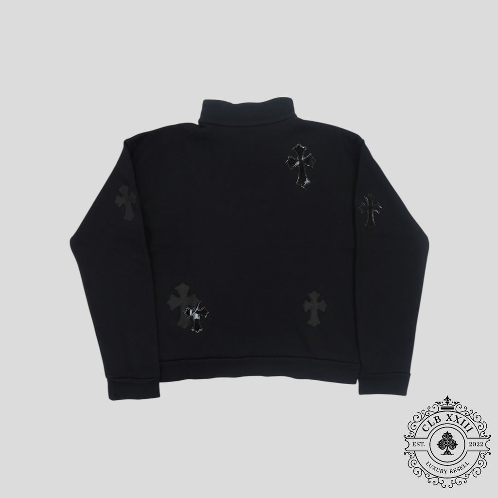 Chrome Hearts Quarter Zip en poil de poney noir