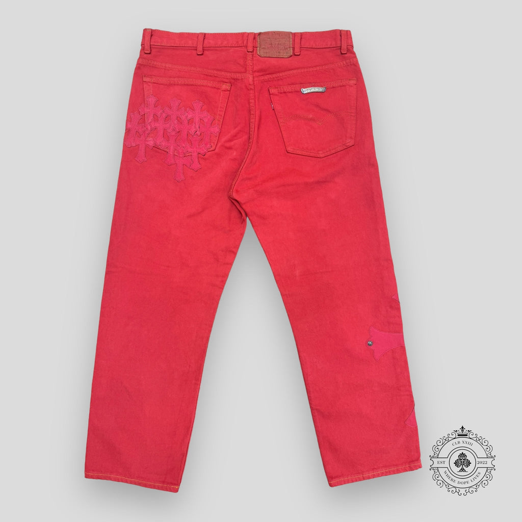 Jeans Chrome Hearts à patch Croix Rouge