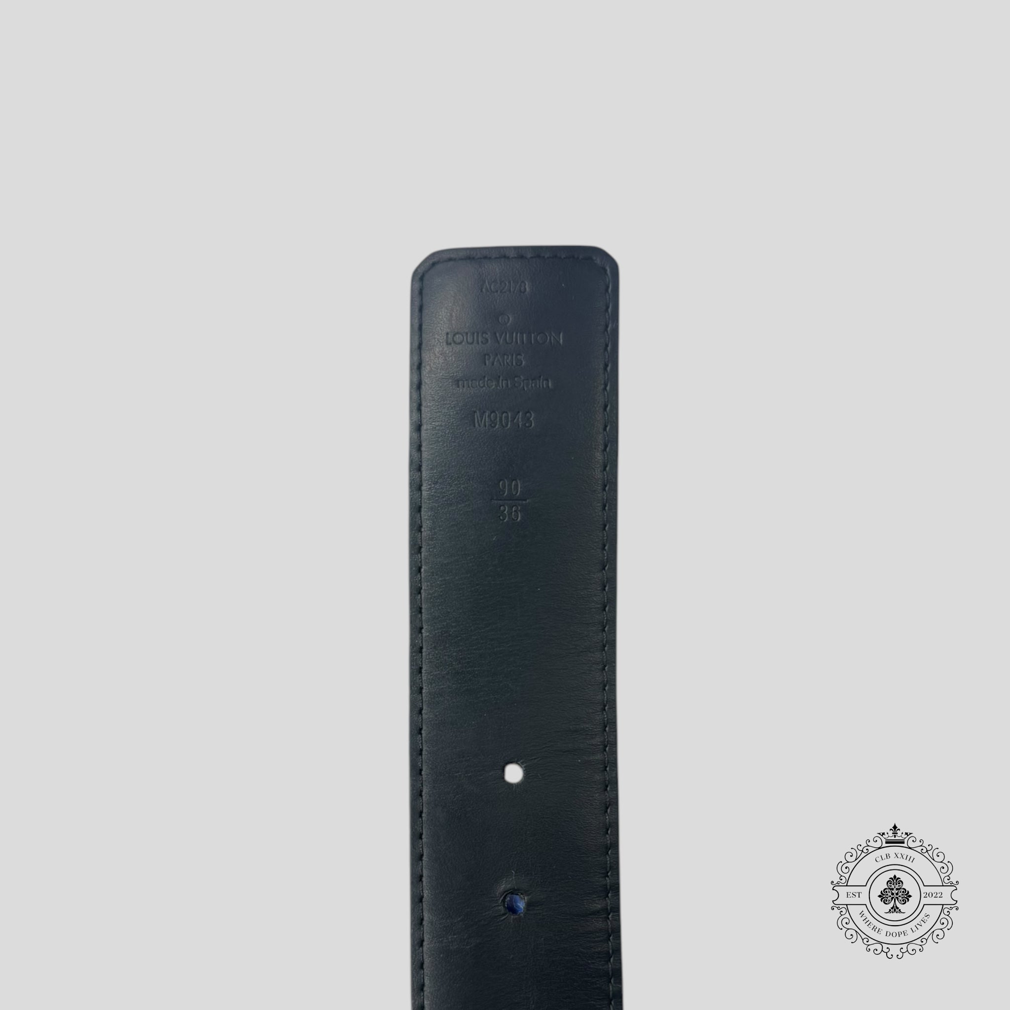 Ceinture Louis Vuitton Monogram Eclipse Taïgarama en noir