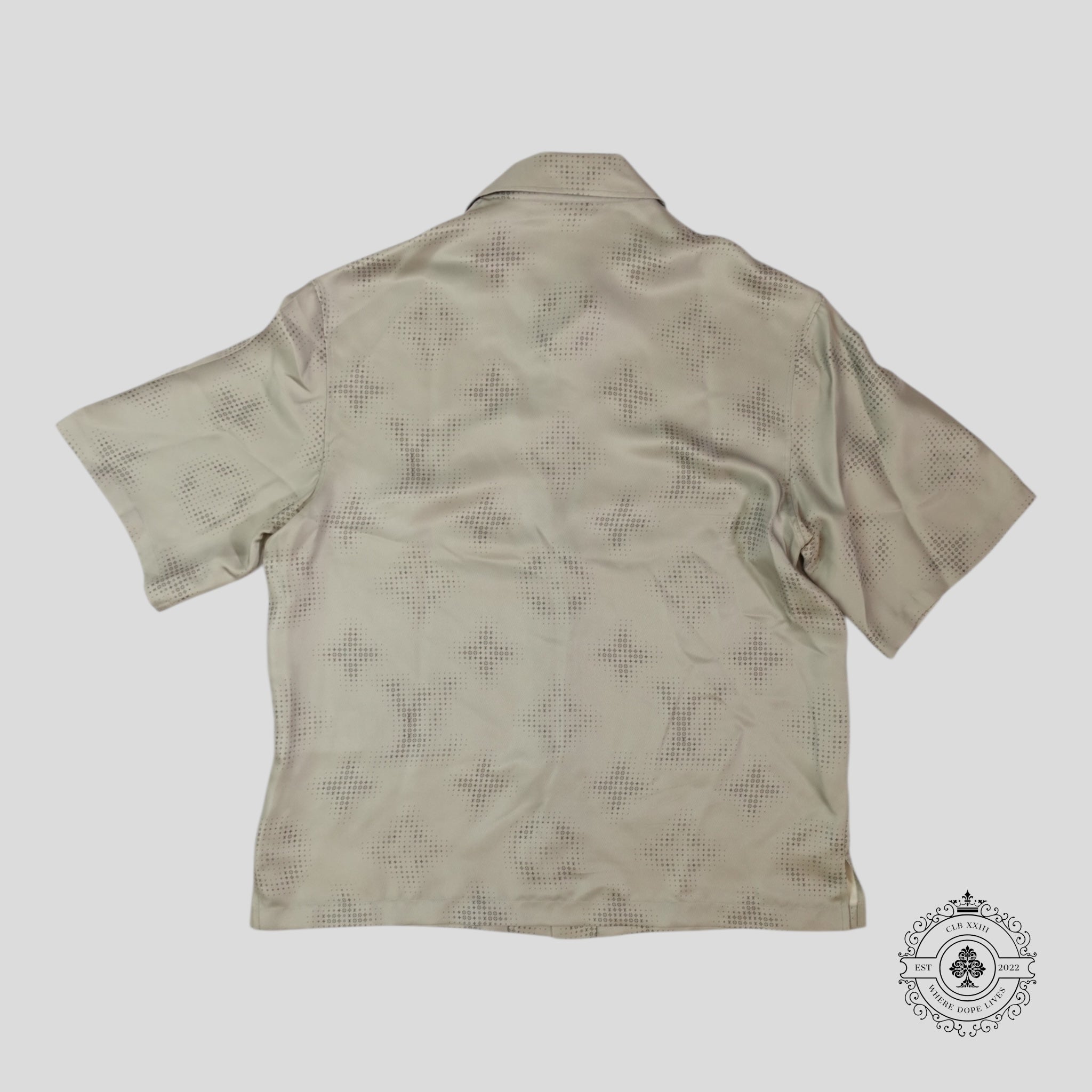 Chemise boutonnée en soie Monogram Louis Vuitton grise