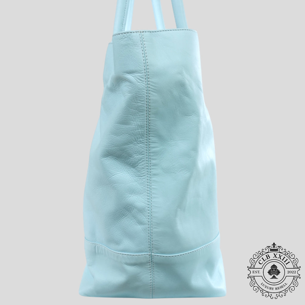 Sac fourre-tout en cuir Chrome Hearts avec étoile, couleur bleue