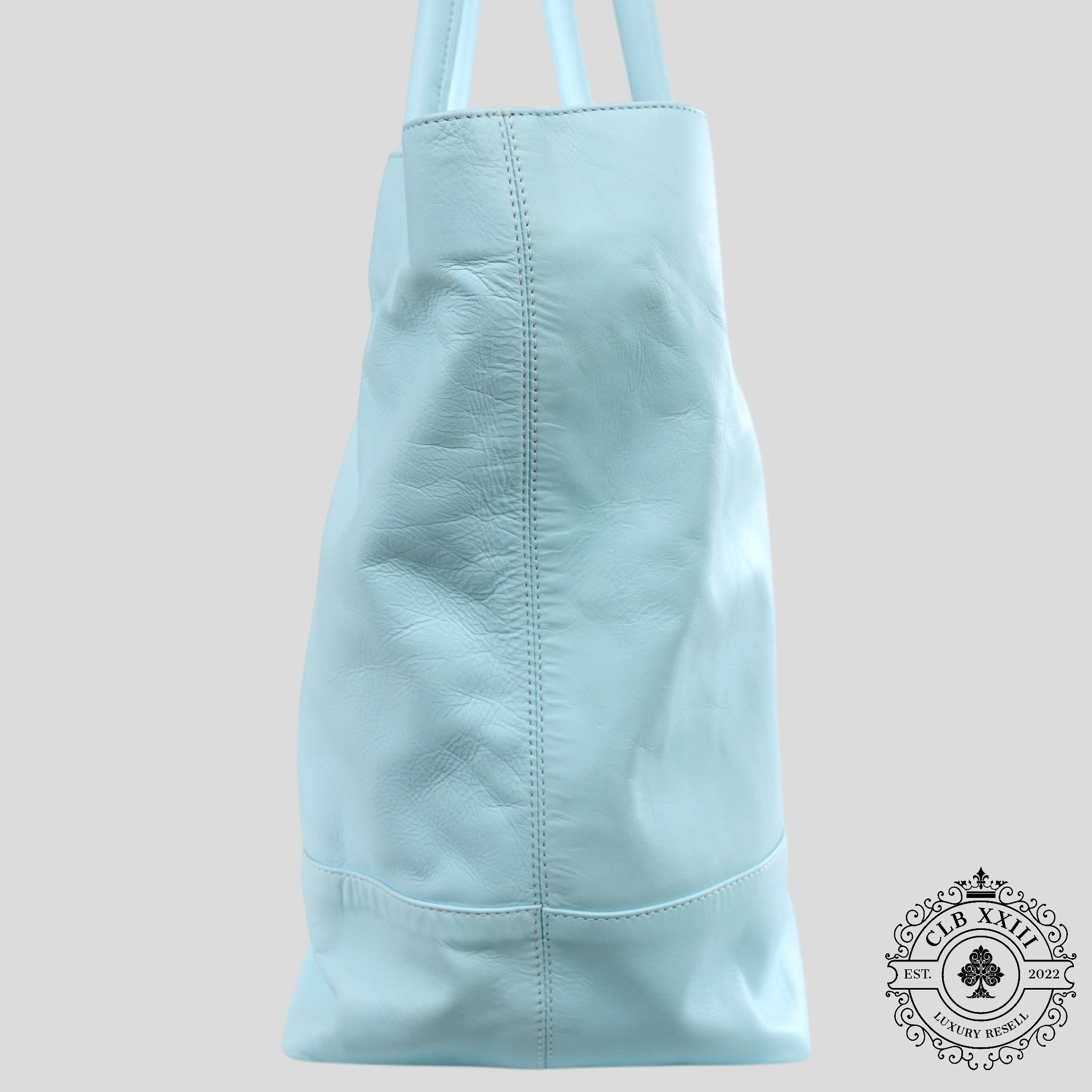 Sac fourre-tout en cuir Chrome Hearts avec étoile, couleur bleue