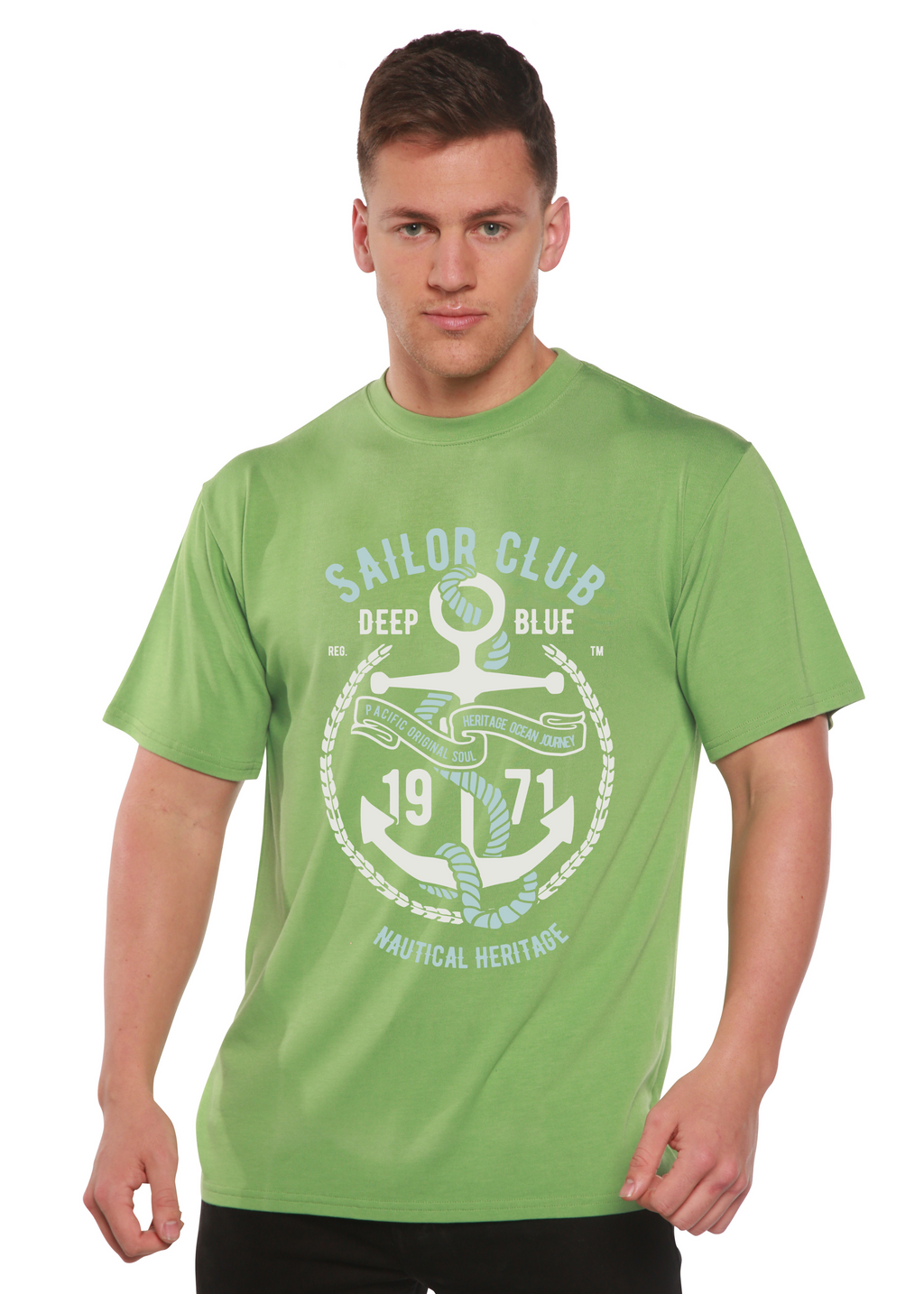 T-shirt graphique à manches courtes en viscose de bambou/coton bio Spun Bamboo® Sailor Club pour homme