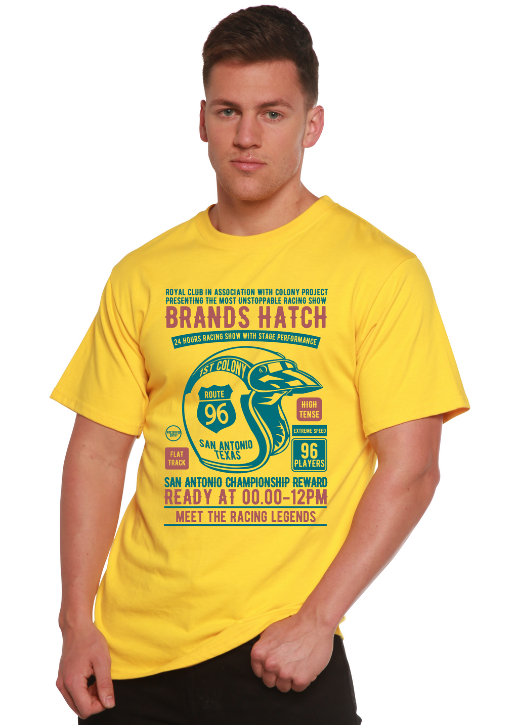 T-shirt graphique à manches courtes pour homme Brands Hatch en viscose de bambou/coton biologique