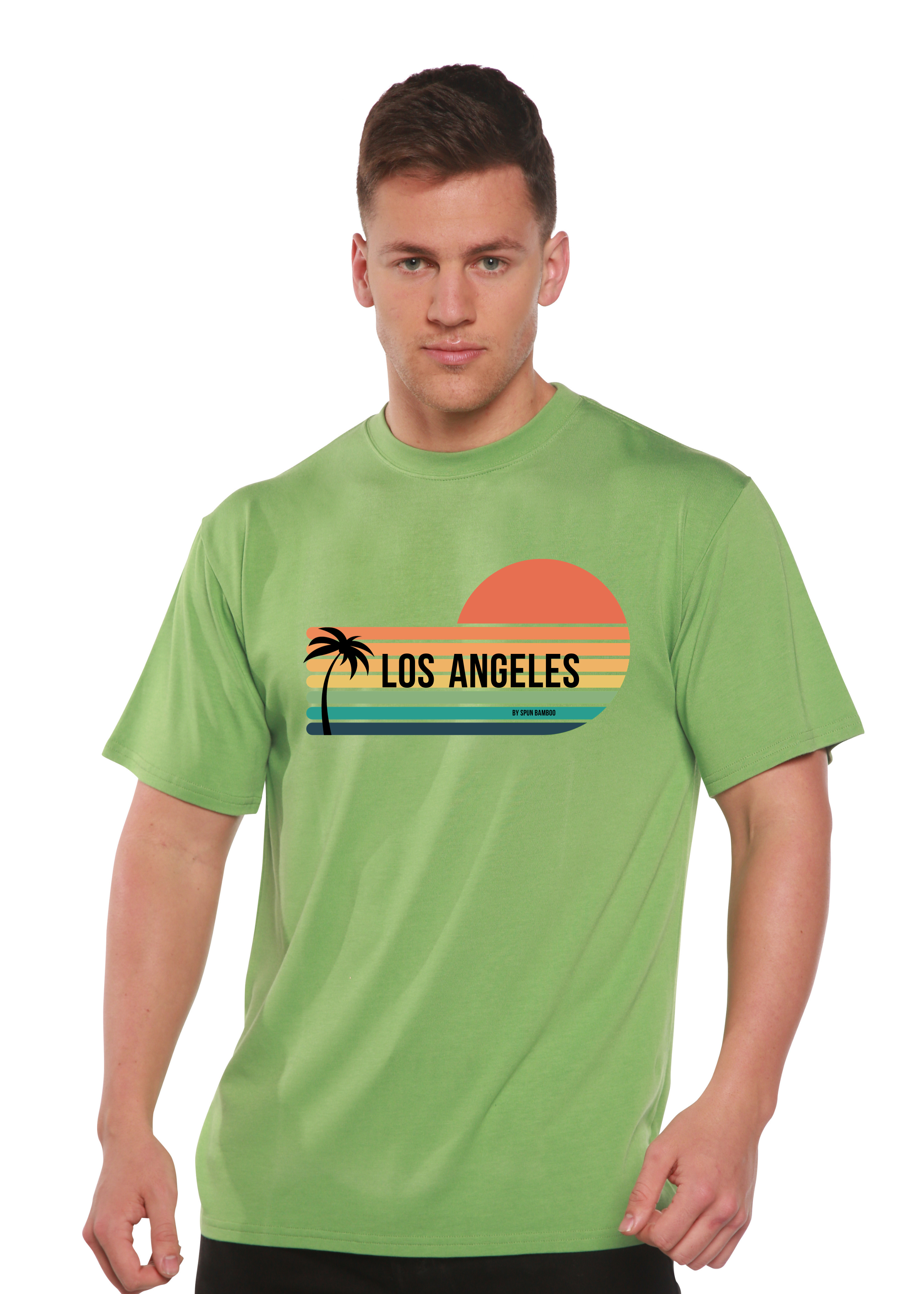 T-shirt unisexe à manches courtes à motif Los Angeles Spun Bamboo en viscose de bambou/coton biologique