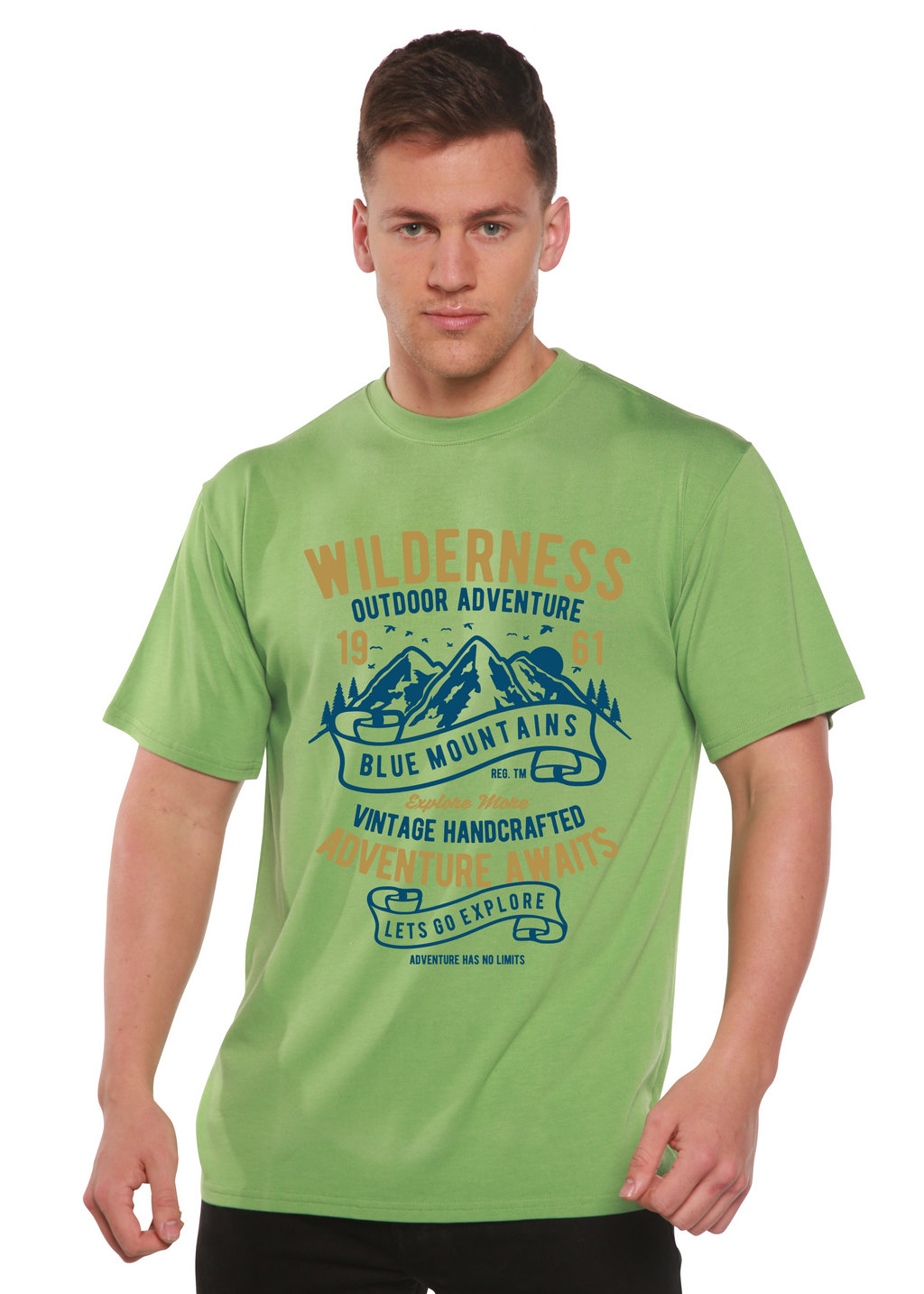 T-shirt à manches courtes et motif graphique Wilderness Spun Bamboo® pour homme, en viscose de bambou/coton biologique