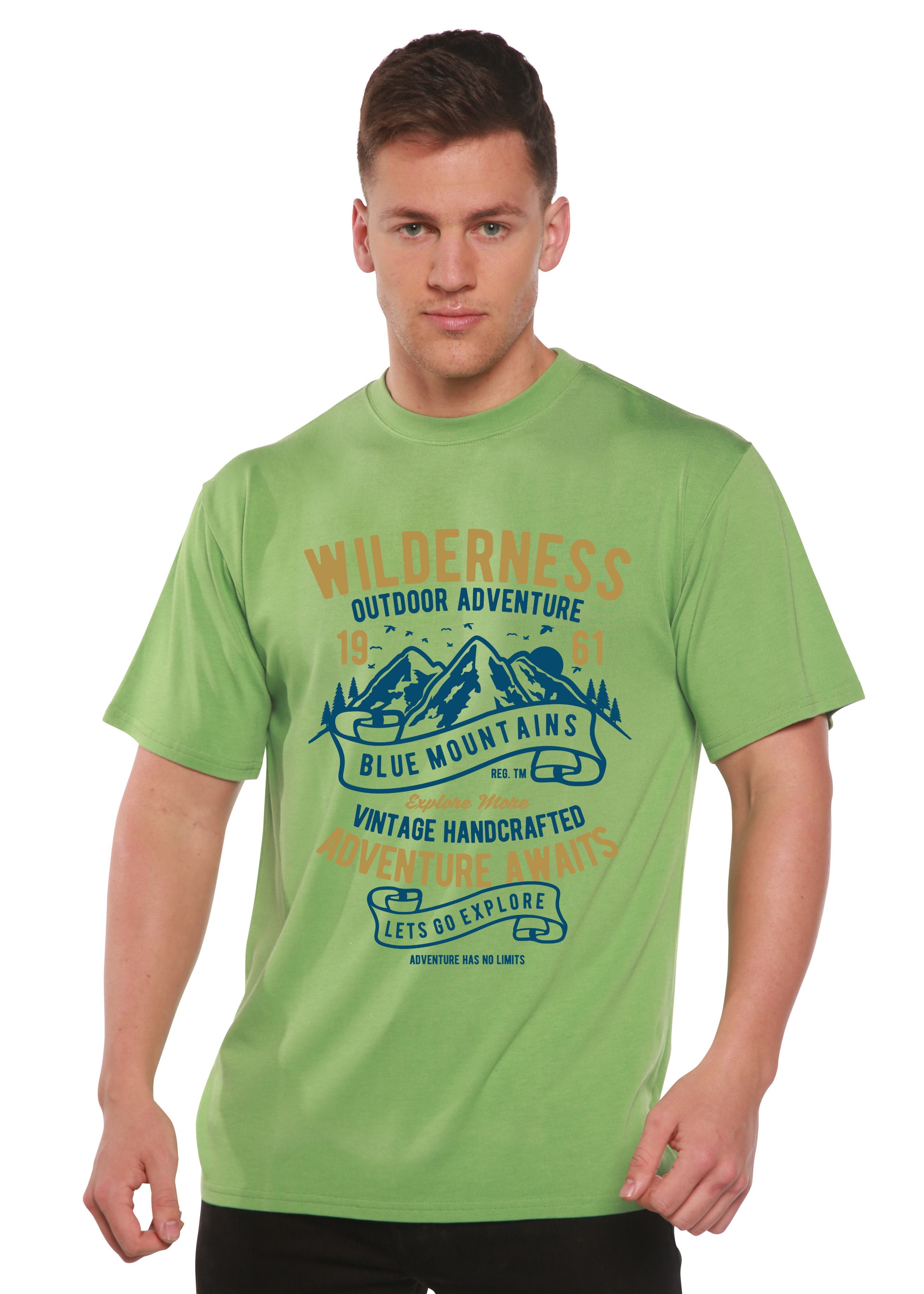 T-shirt à manches courtes et motif graphique Wilderness Spun Bamboo® pour homme, en viscose de bambou/coton biologique