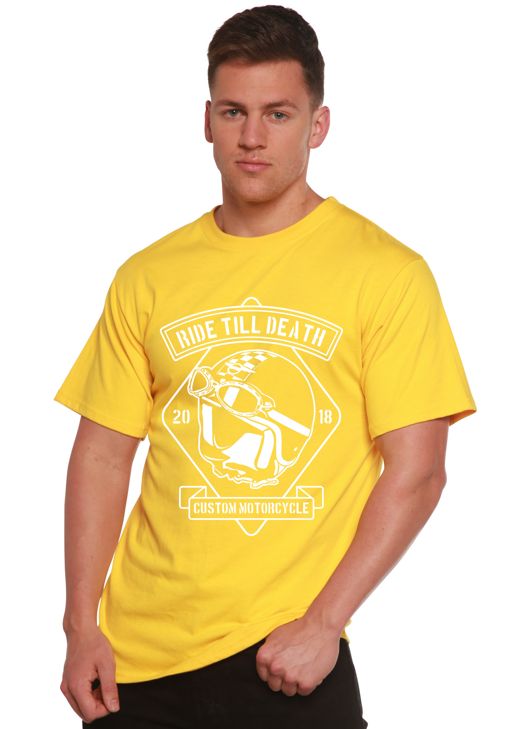 T-shirt à manches courtes graphique en bambou viscose/coton biologique filé Ride Till Death Spun Bamboo® pour hommes