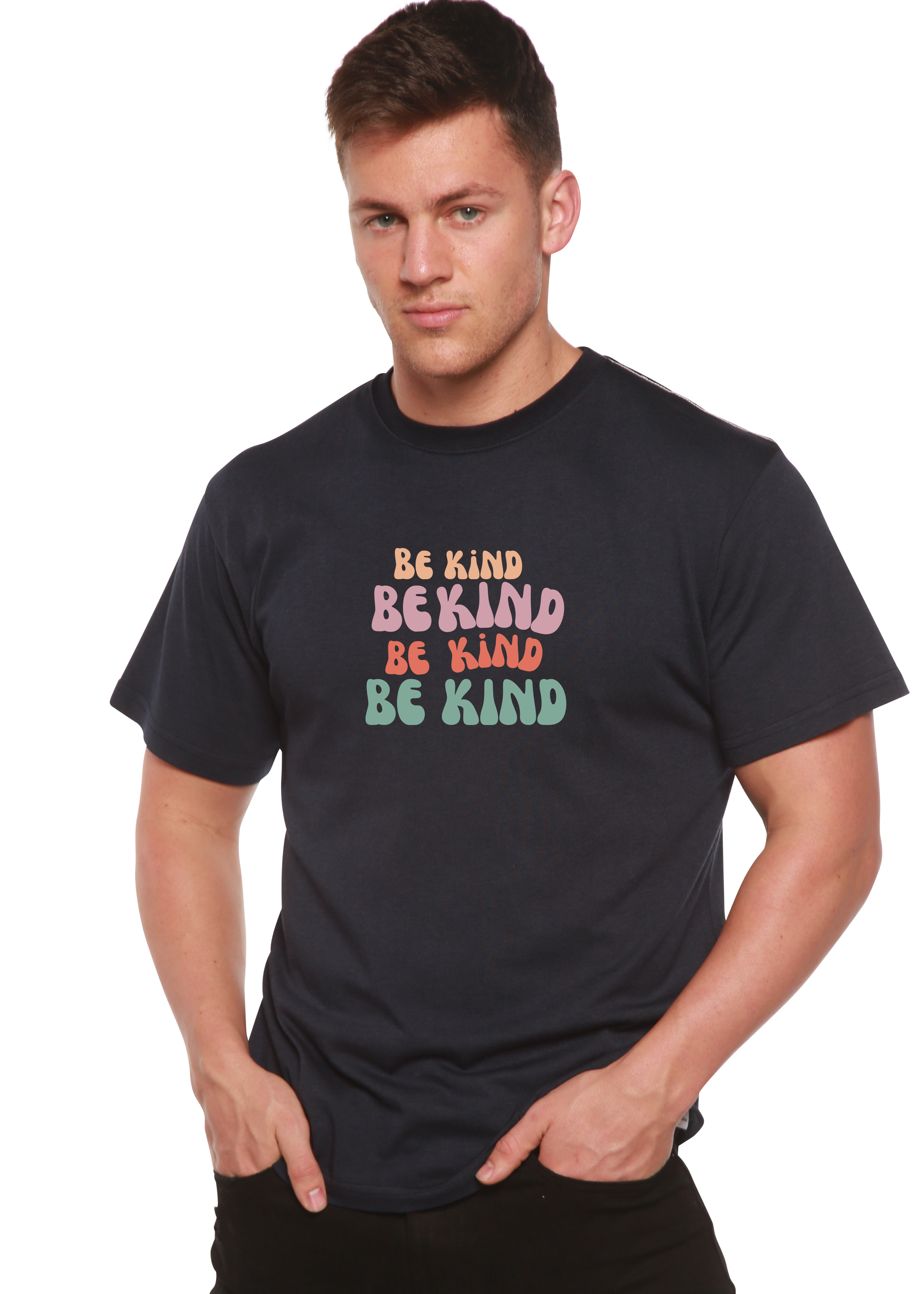T-shirt graphique à manches courtes pour homme Be Kind en viscose de bambou/coton biologique