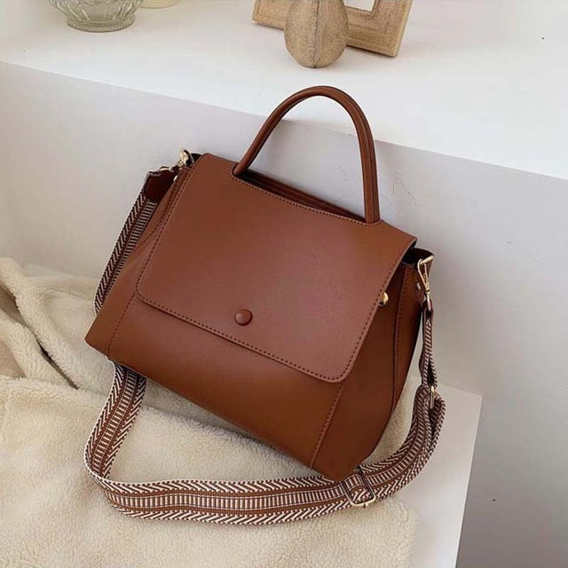 Sac bandoulière en cuir simple décontracté pour femmes et filles, sac de voyage messager à bandoulière de créateur pour dames