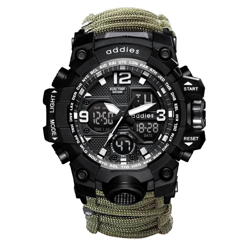Montre de survie militaire pour homme avec boussole/sifflet/grattoir/étanche 30M, style G pour hommes, montre de sport antichoc Relogio Masculino