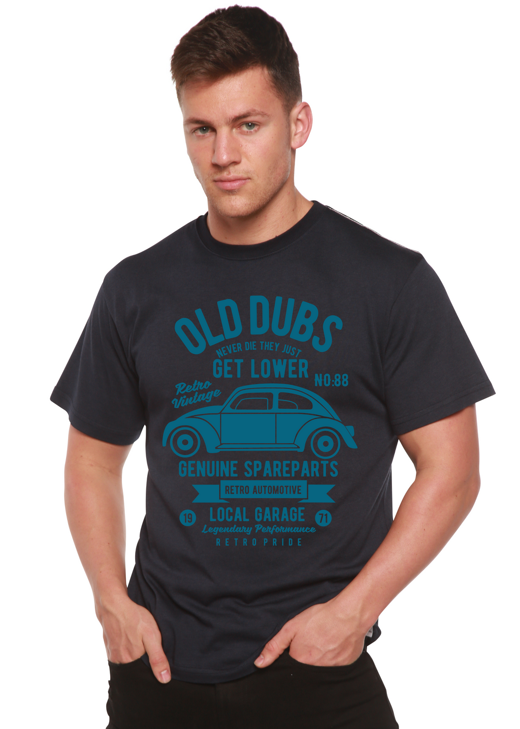 T-shirt à manches courtes et motif en viscose de bambou/coton biologique Spun Bamboo® pour homme Old Dubs