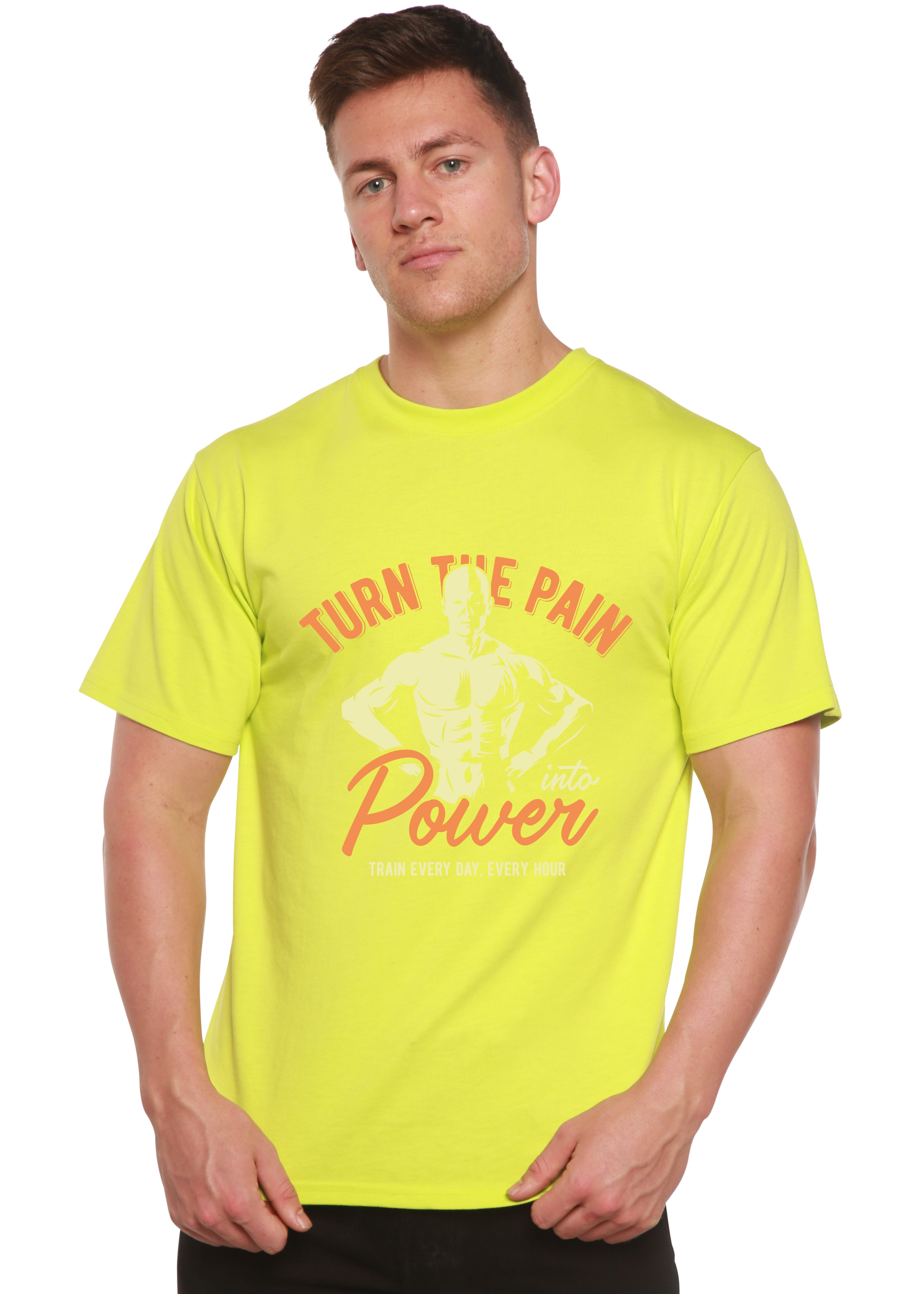 T-Shirt Graphique à Manches Courtes en Viscose de Bambou et Coton Biologique pour Homme "Turn The Pain"