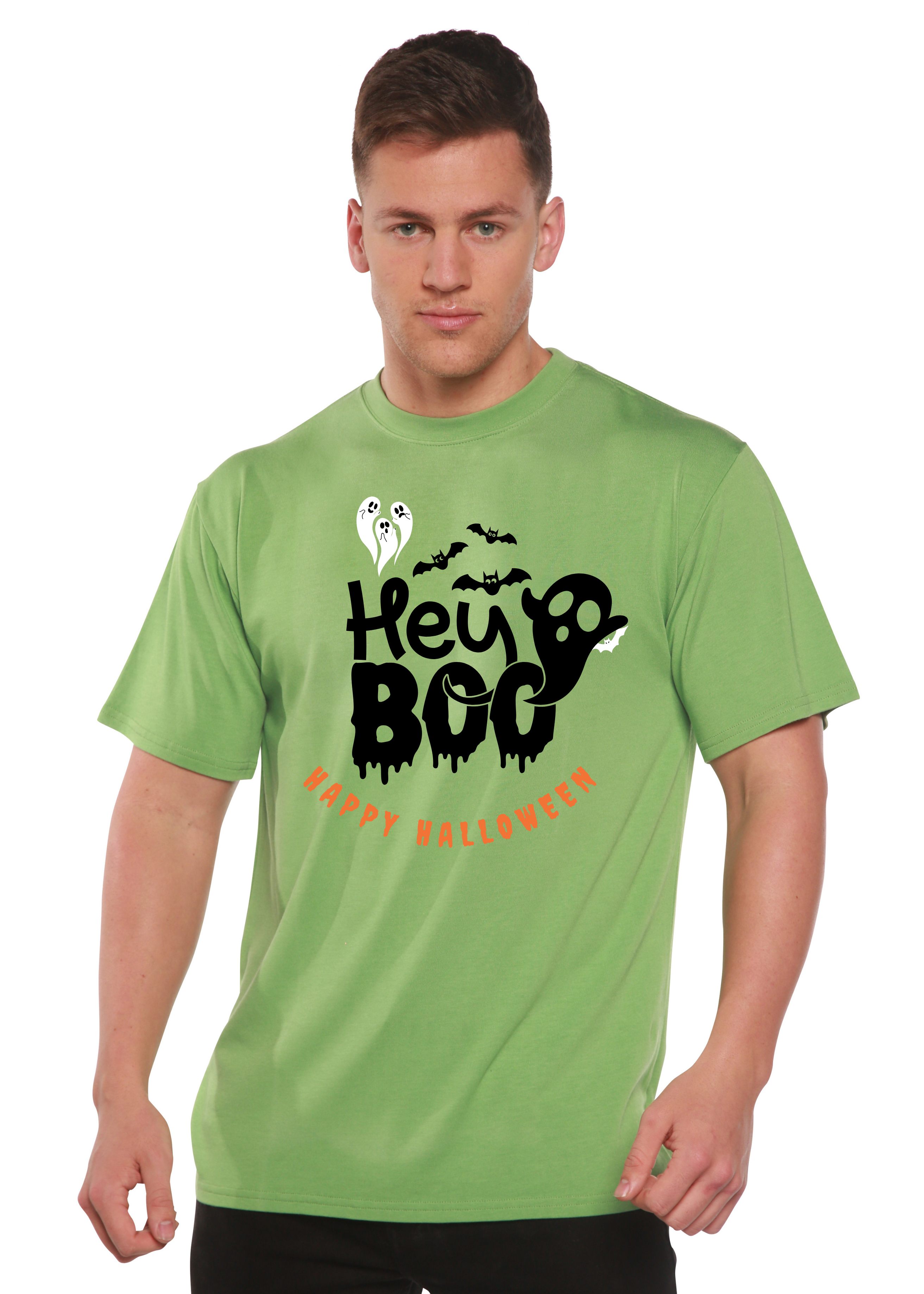 T-shirt graphique à manches courtes pour homme en viscose de bambou et coton biologique Hey Boo