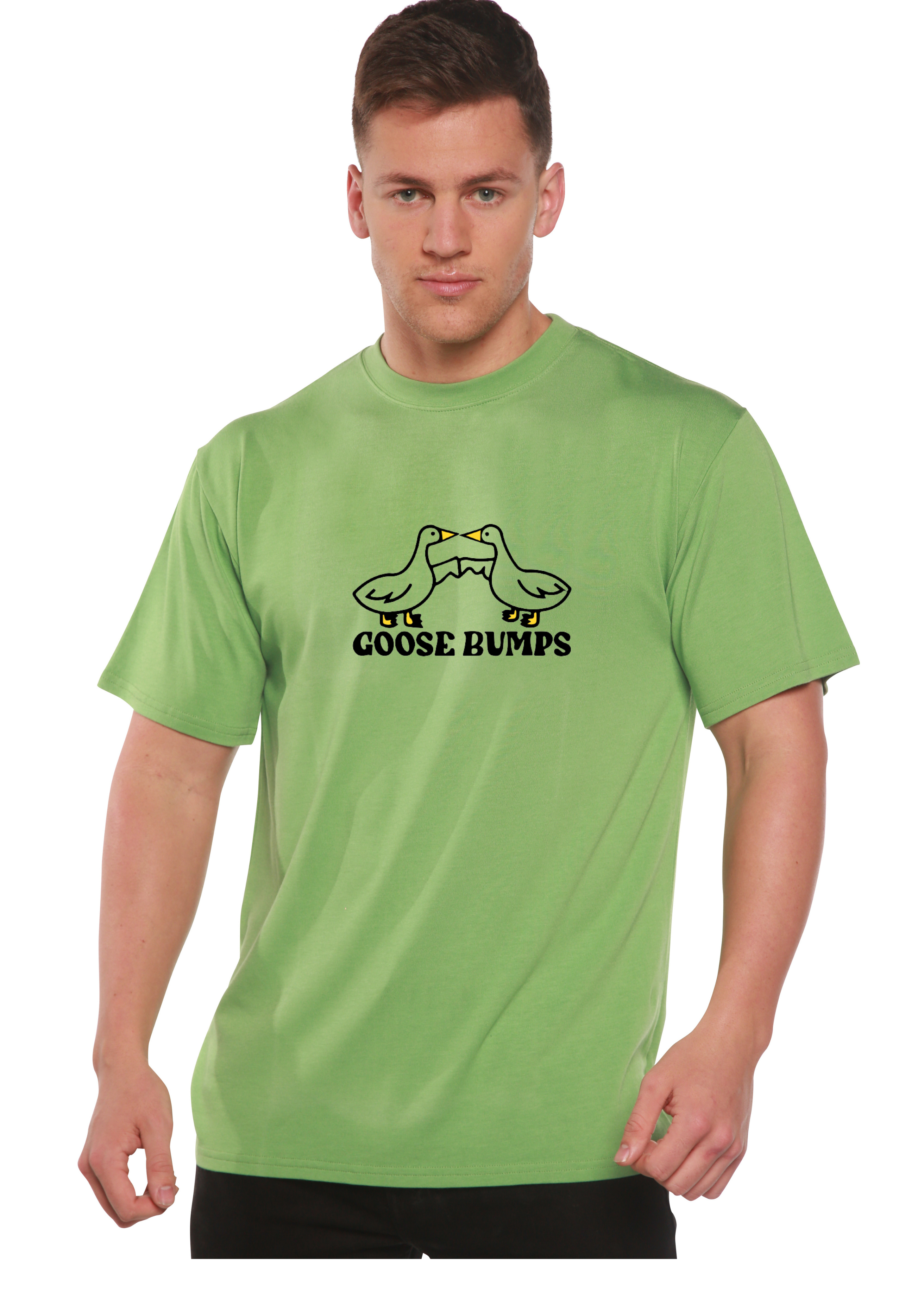T-shirt à manches courtes en viscose de bambou et coton biologique avec motifs pour homme Goose Bumps