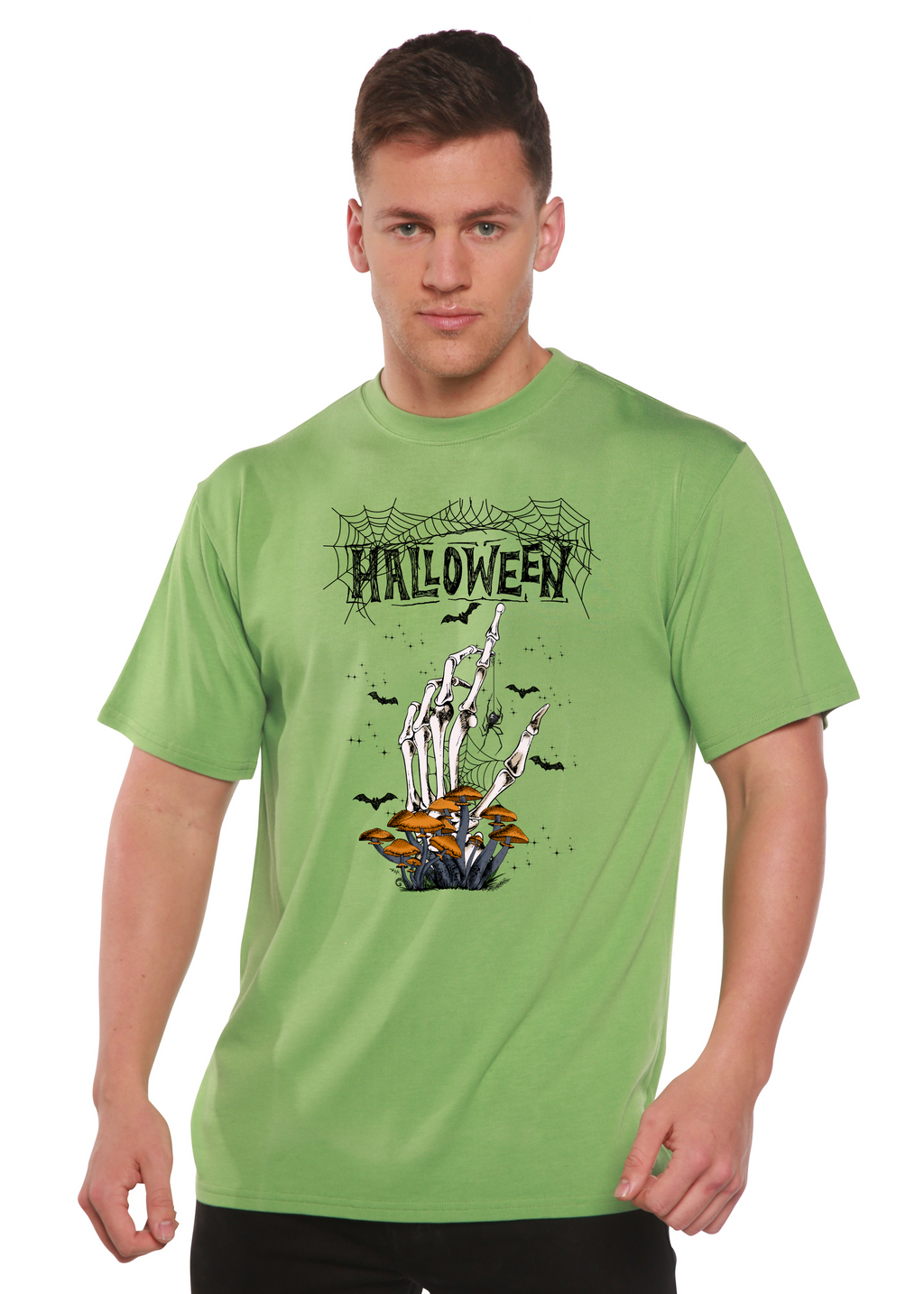 T-shirt graphique à manches courtes pour homme en bambou viscose/coton biologique Halloween