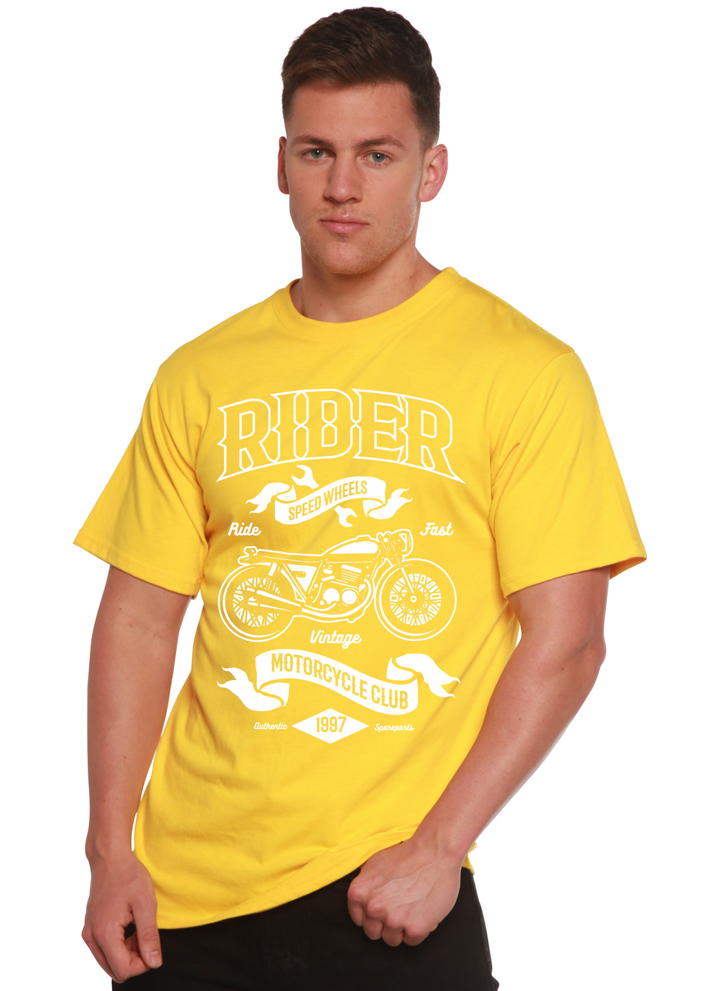 T-shirt graphique Rider Spun Bamboo® à manches courtes en viscose de bambou/coton biologique pour homme