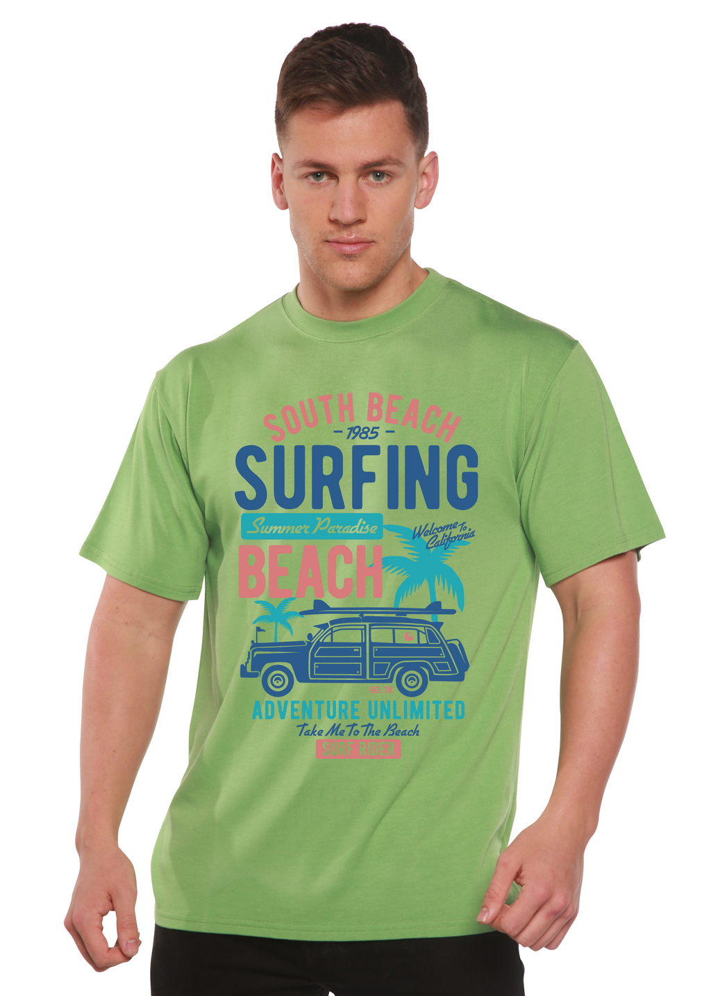 T-shirt graphique South Beach en bambou filé® pour homme en viscose de bambou/coton biologique à manches courtes