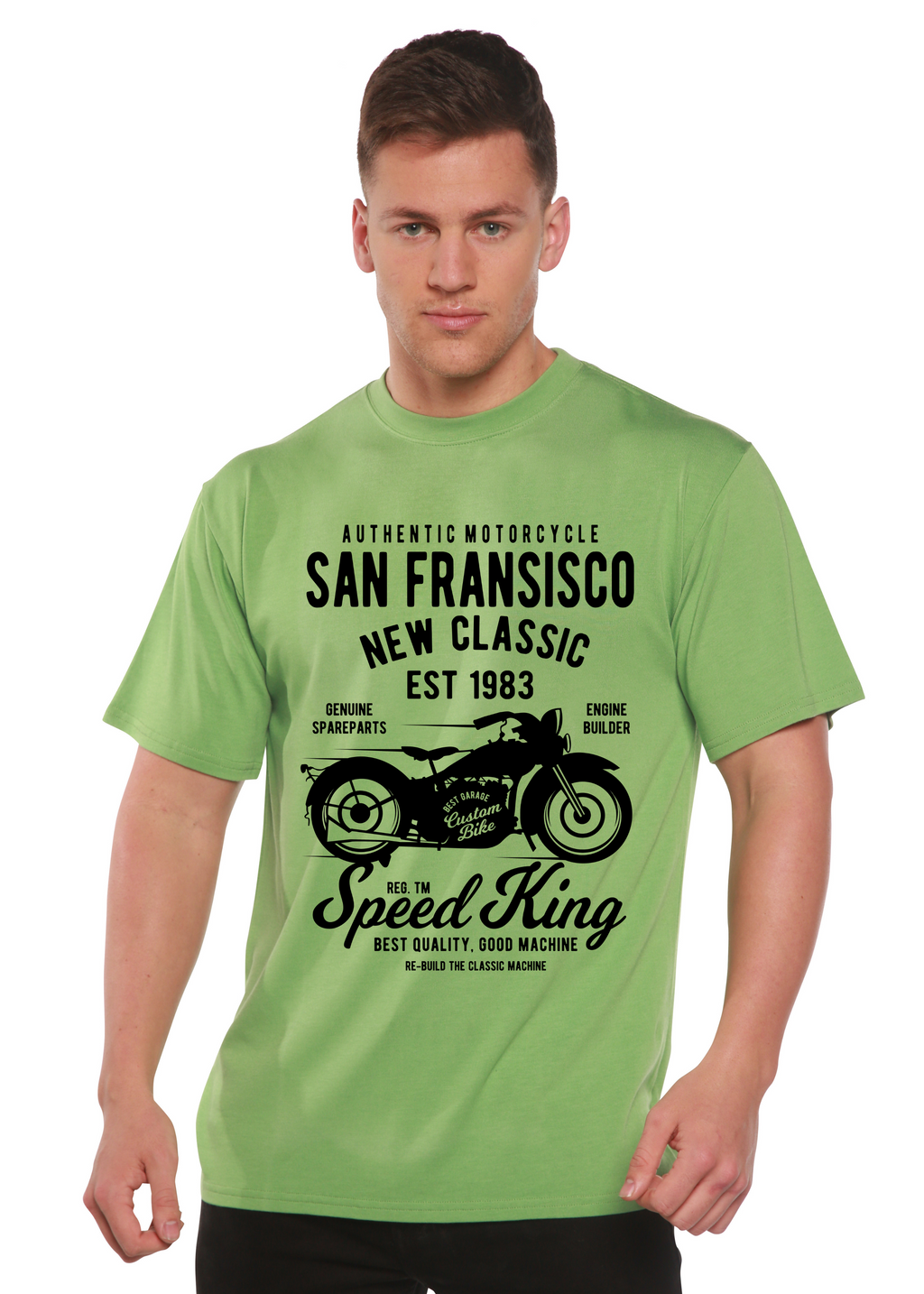T-shirt à manches courtes San Francisco Spun Bamboo® en viscose de bambou/coton biologique pour homme avec motif graphique