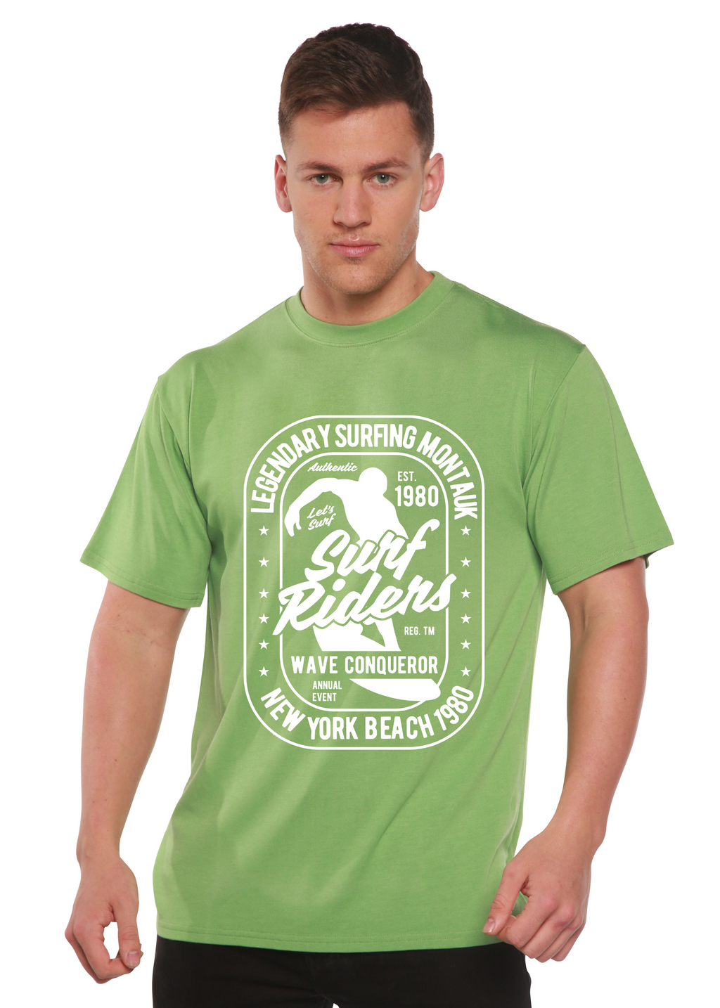 T-shirt à manches courtes et motif en bambou viscose et coton biologique pour homme Surf Rider Spun Bamboo®
