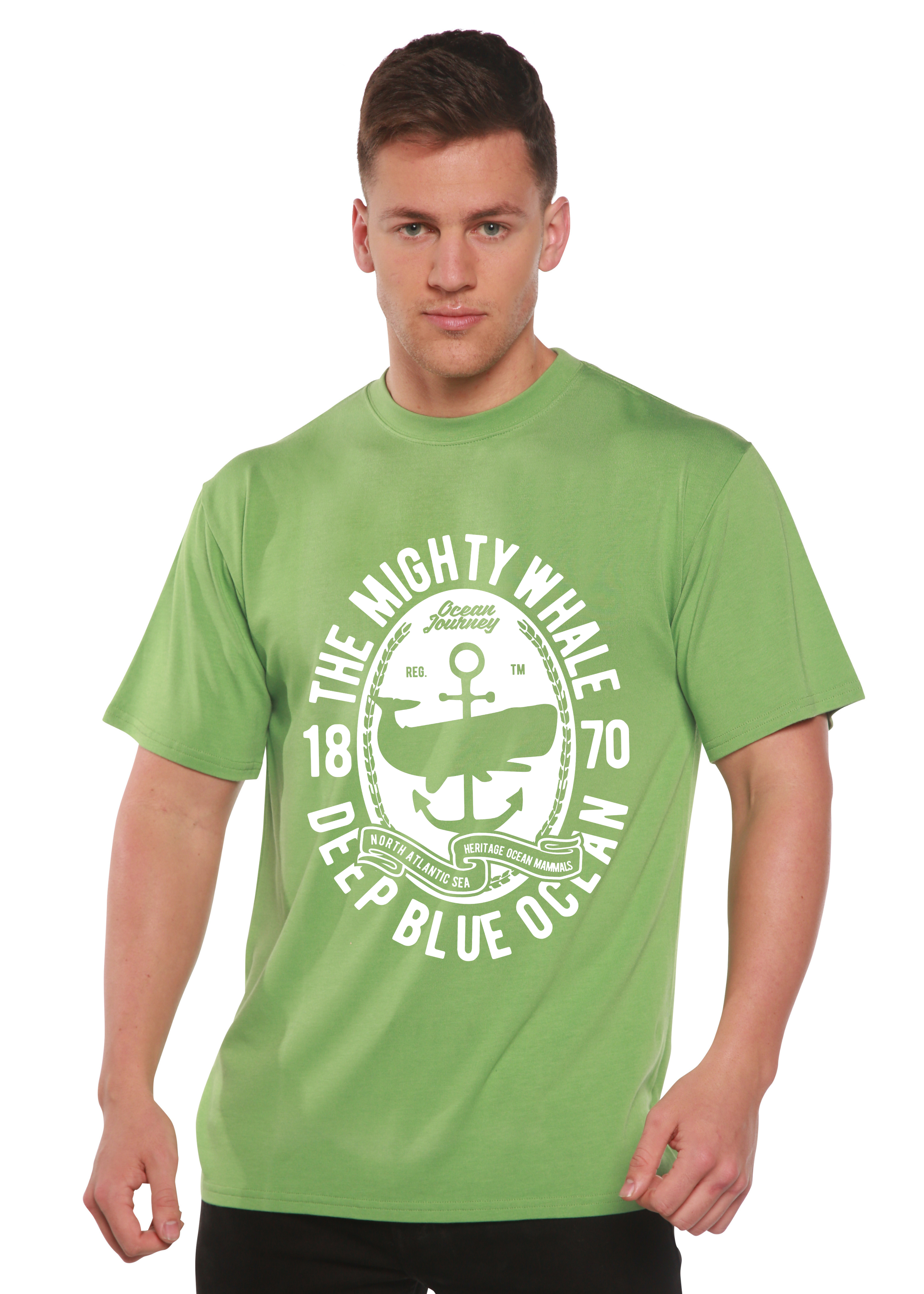 T-shirt à manches courtes Mighty Spun Bamboo® en viscose de bambou/coton biologique pour homme avec motif