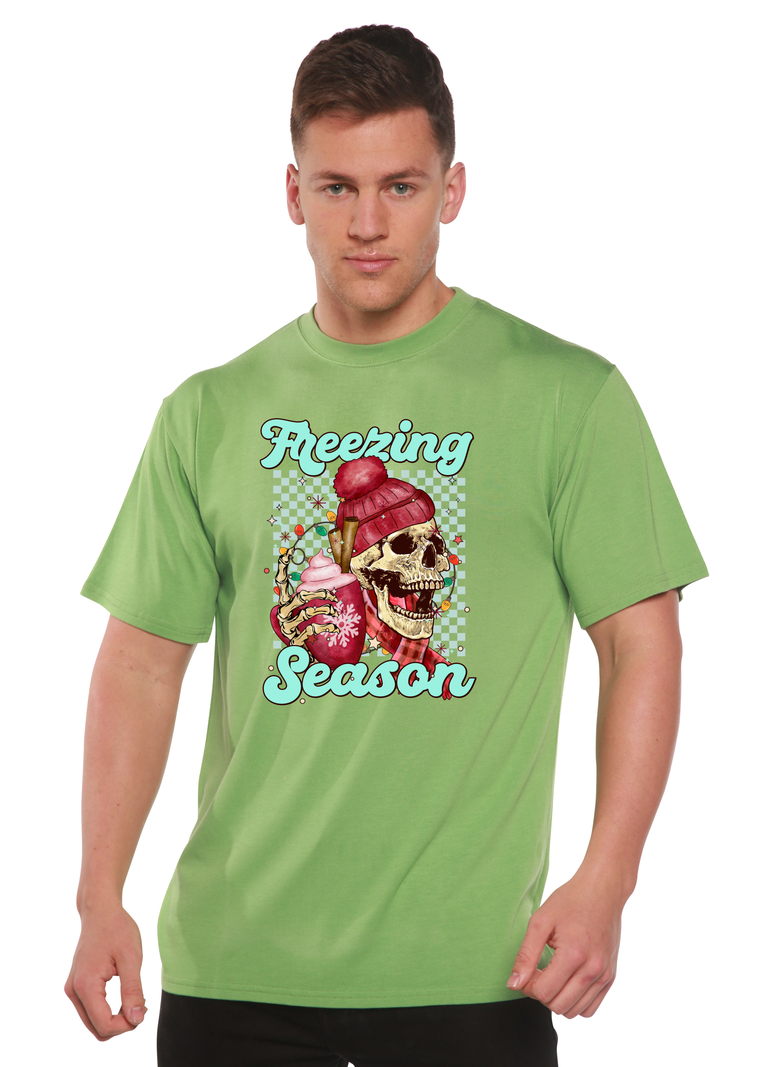 T-shirt graphique unisexe à manches courtes en bambou-viscose/coton biologique Freezing Season