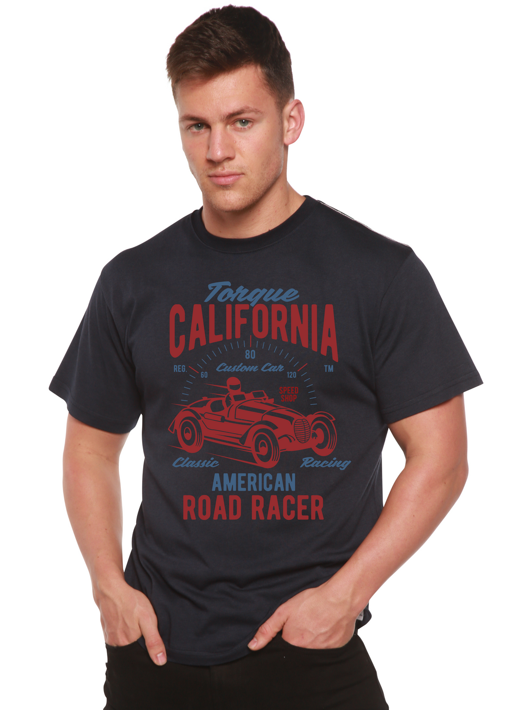 T-shirt graphique Torque California à manches courtes en viscose de bambou/coton biologique filé pour hommes
