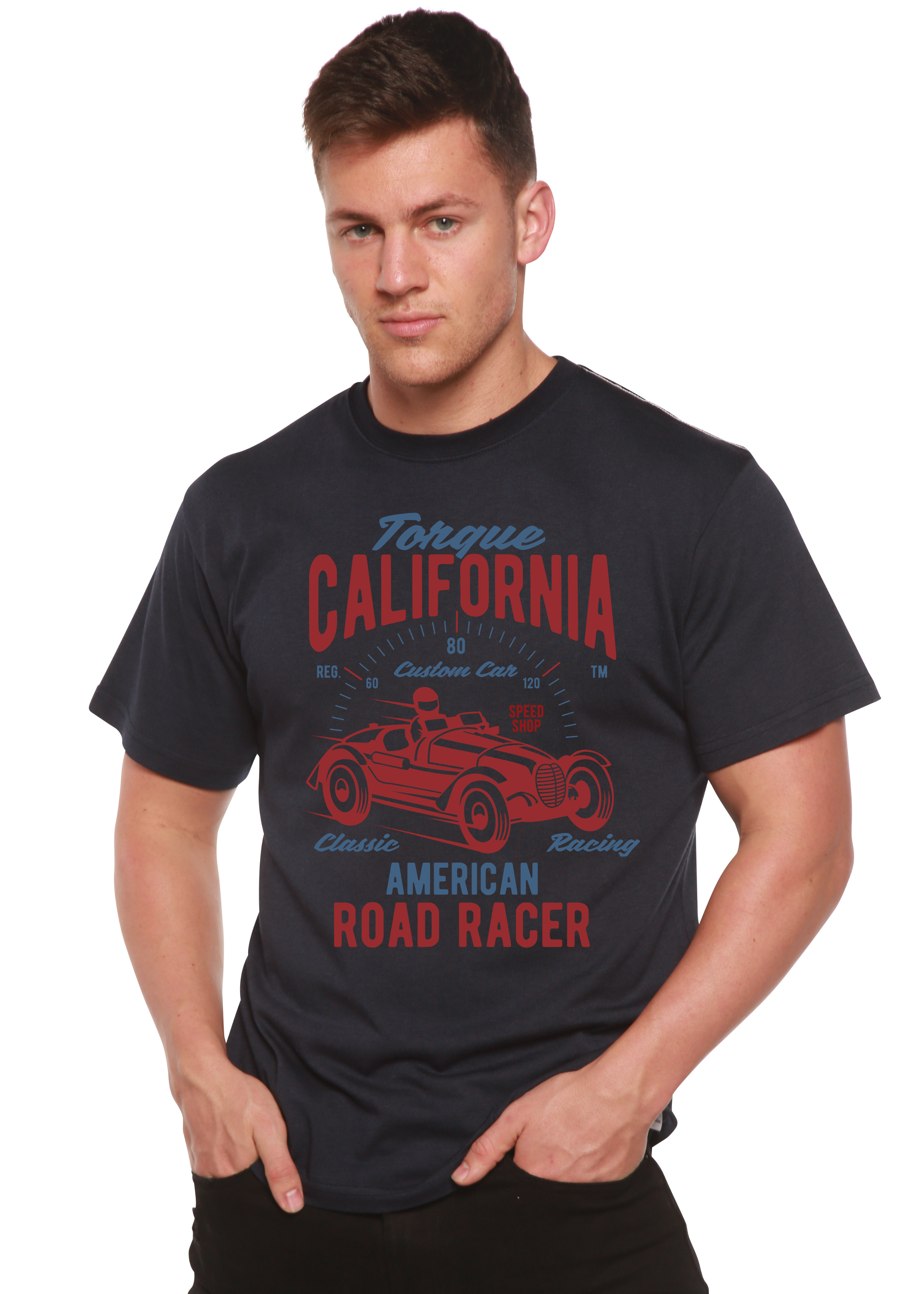 T-shirt graphique Torque California à manches courtes en viscose de bambou/coton biologique filé pour hommes