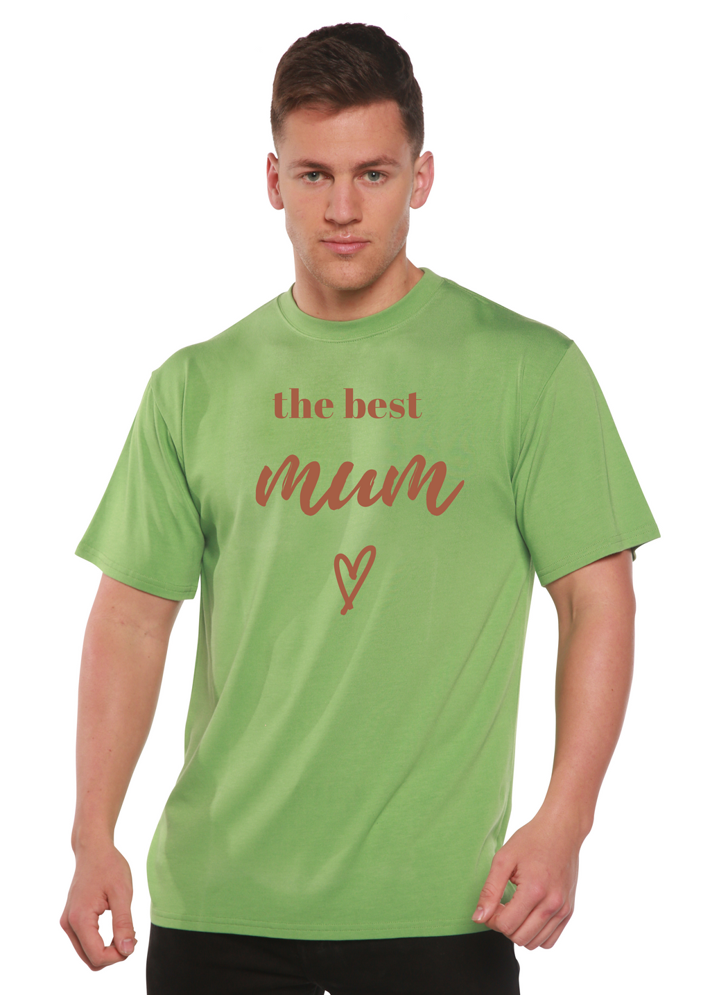 T-shirt unisexe en bambou-viscose/coton biologique à manches courtes avec motif "The Best Mum"