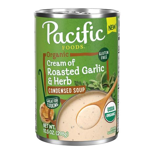 Soupe Crème Bio Condensée Ail Rôti et Fines Herbes Pacific Foods, Boîte de 298 g