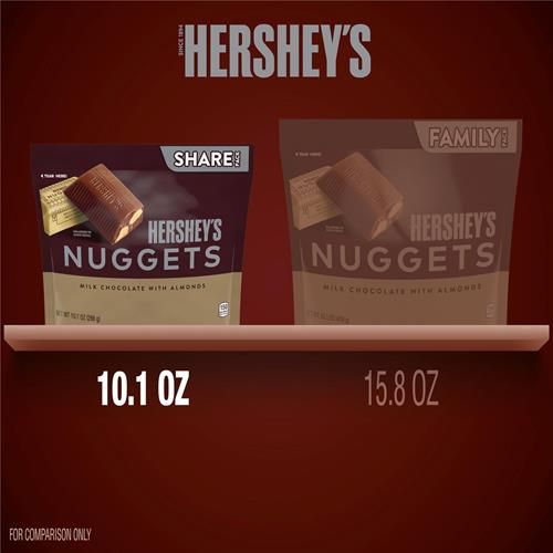Hershey's Nuggets Chocolat au lait et aux amandes, format familial, 286 g