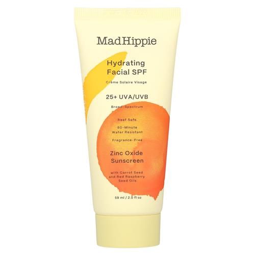 Mad Hippie Hydratant Visage Spf 25+, Crème Solaire Oxyde de Zinc, Crème Visage Sûre pour les Récifs, Sans Parfum, 59 ml