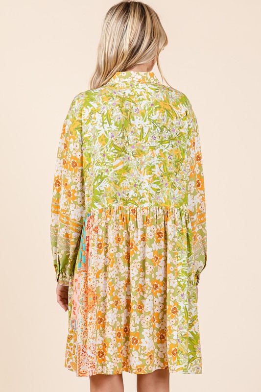 Nouvelle robe chemise à manches longues boutonnée à imprimé floral pour femme – Élégante, tendance, fluide, féminine et chic intemporel