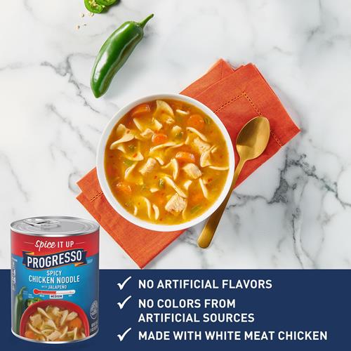 Progresso Soupe épicée aux nouilles de poulet et jalapeno, 18.5 oz