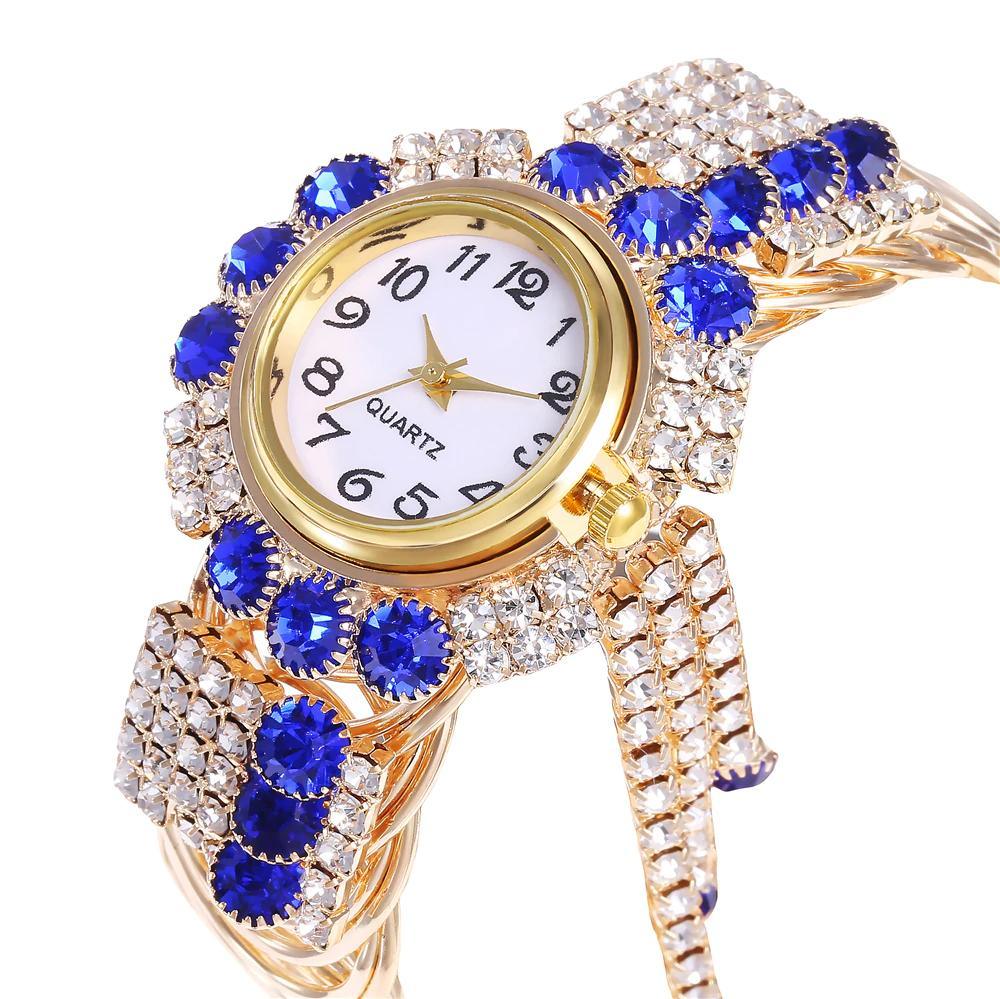 Nouvelle montre bracelet de luxe avec strass pour femmes et jeunes filles