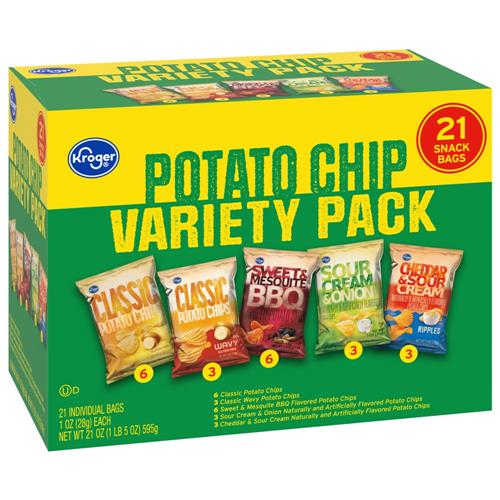 Kroger Chips de pomme de terre, paquet varié, 21 unités / 1 oz