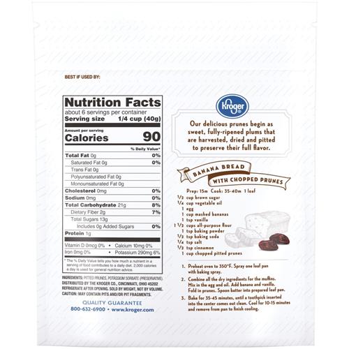 Pruneaux dénoyautés Kroger 227 g