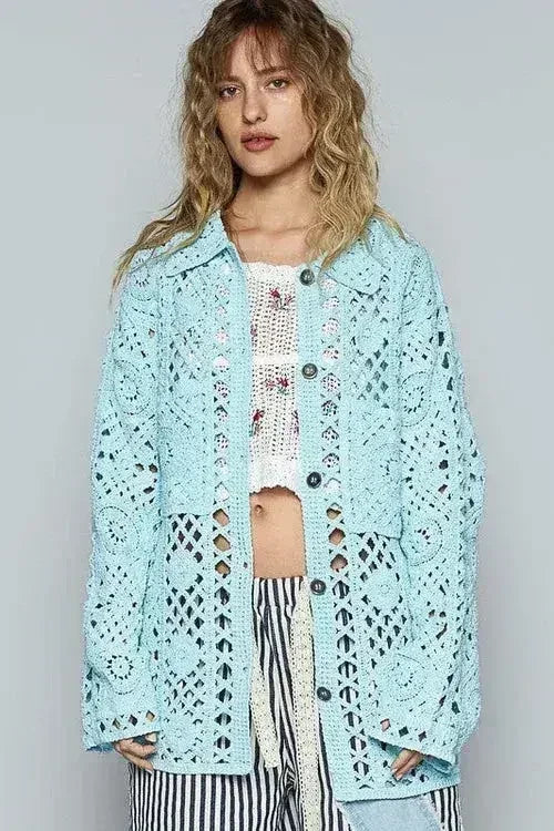 Cardigan boutonné au crochet POL avec poches plaquées sur la poitrine