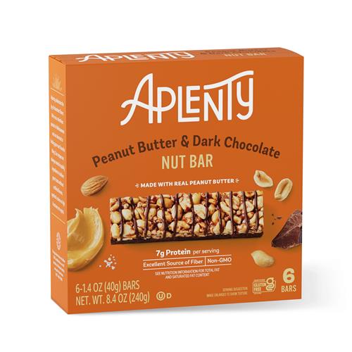 Aplenty, Barre de noix Beurre de cacahuète et chocolat noir, 6 unités