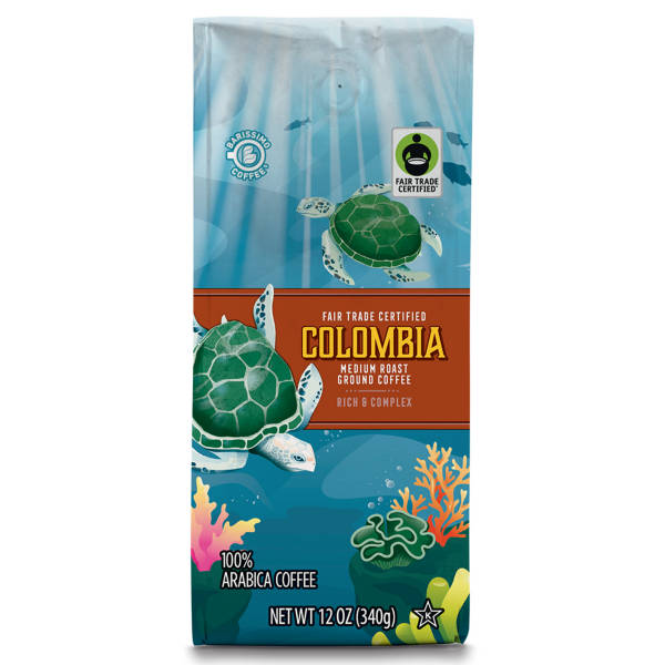 Barissimo Café moulu d'origine unique Colombie, torréfaction moyenne, équitable, 340 g
