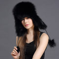 Chapeau Lei Feng d’hiver pour femme en fourrure de renard coréen – Protection auditive chaude