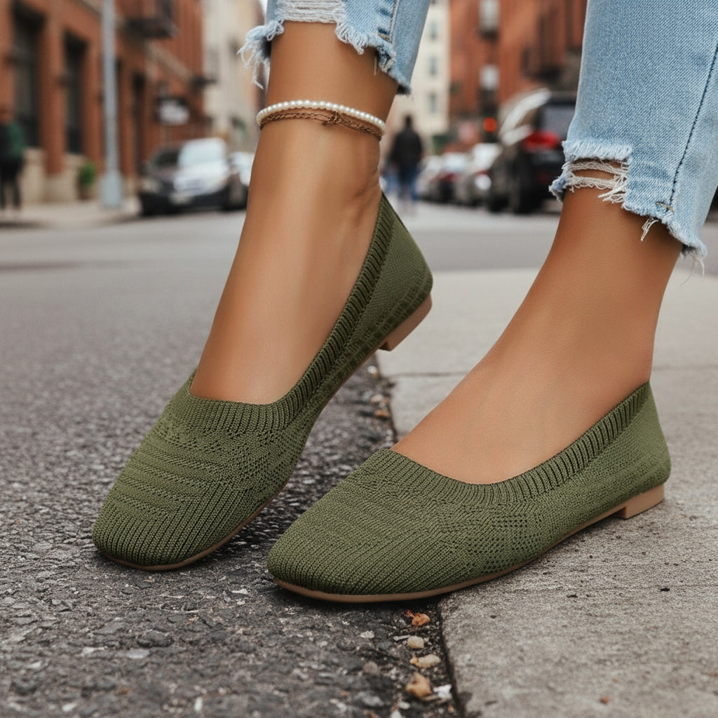 Chaussures Femme en Tricot à Enfiler | Baskets Respirantes Grande Taille