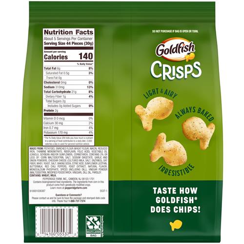 Biscuits Craquants Salés Goldfish Saveur Aneth Piquant, Sachet de 177g