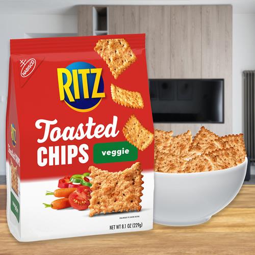 Biscuits salés Ritz Toasted Chips saveur légumes, idéal pour vos soirées, 230 g