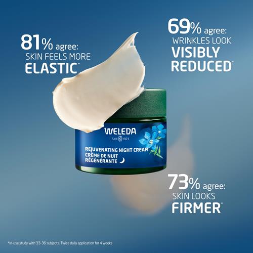 Weleda Crème de nuit régénérante pour le visage, hydratant végétal riche en gentiane bleue et en edelweiss
