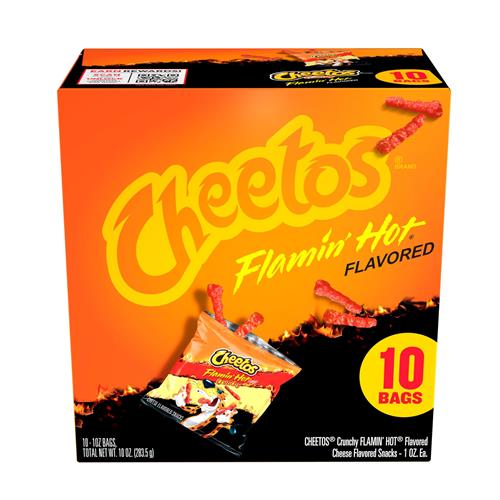 Cheetos Crunchy Flaming Hot, 28 g, paquet de 10