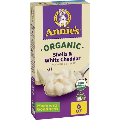 Macaroni au Fromage Biologique Annie's Homegrown – Coquilles & Cheddar Blanc – 170 g